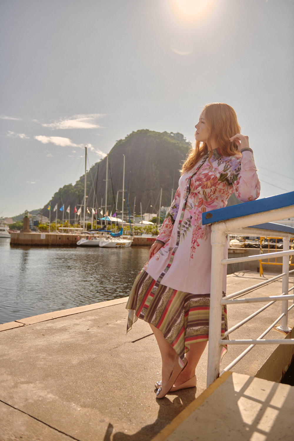 Pink Floral Asymmetrical Dress