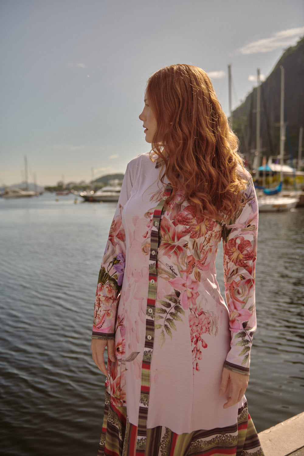 Pink Floral Asymmetrical Dress