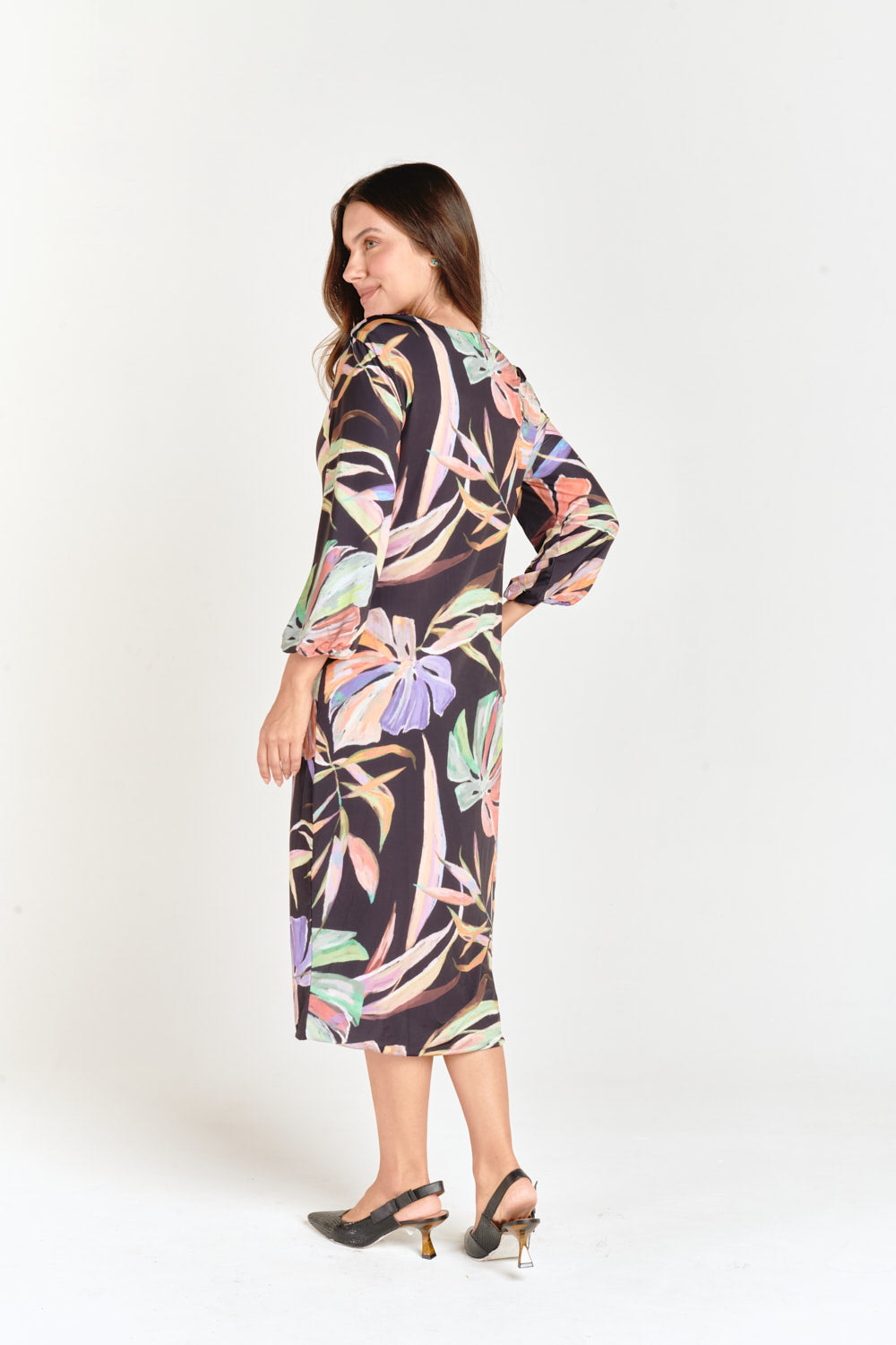 Floral & Lilac Tye Dye Reversible Waterfall Dress