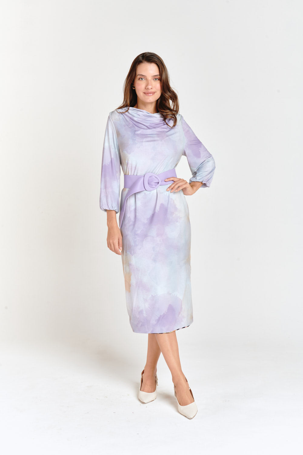 Floral & Lilac Tye Dye Reversible Waterfall Dress