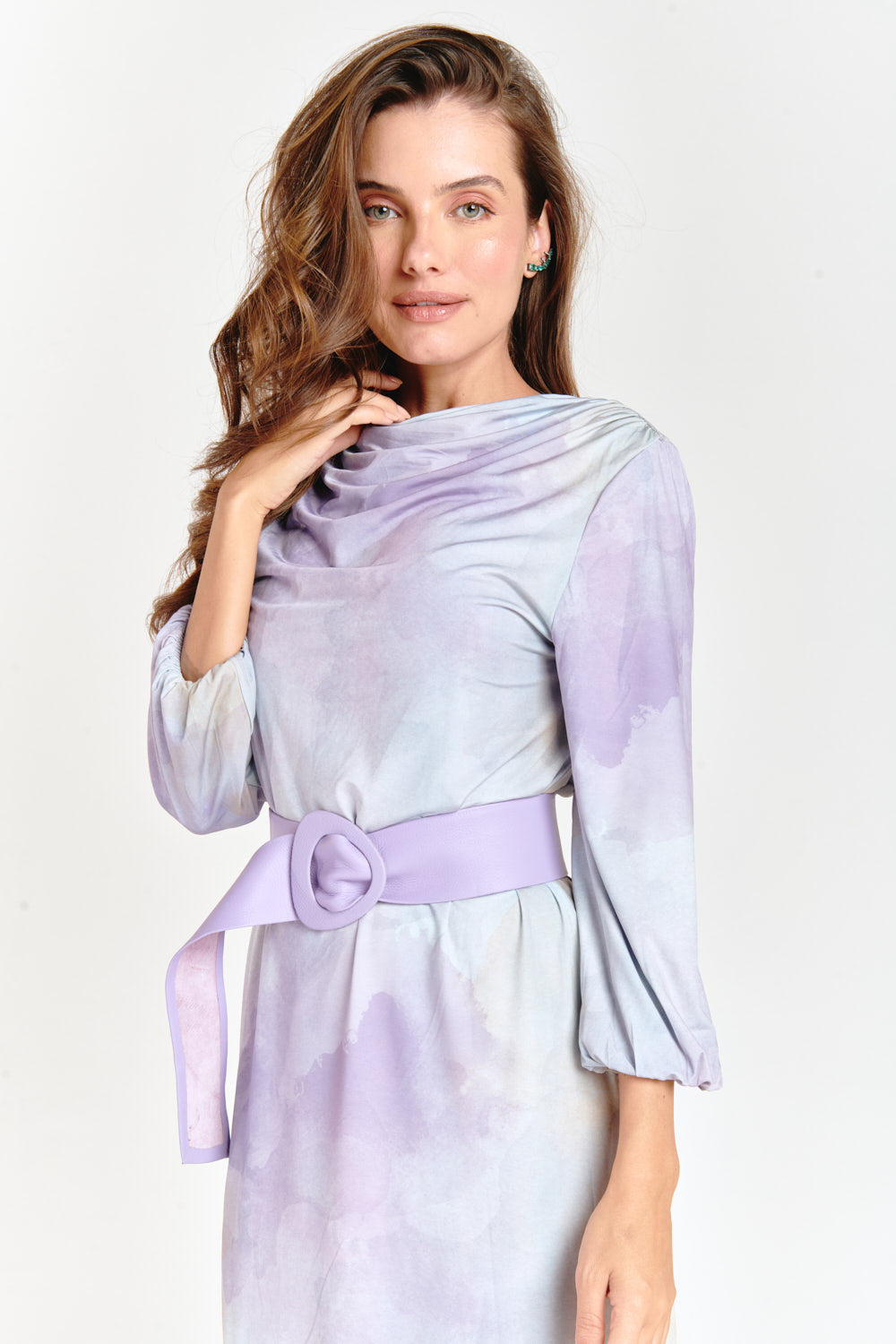 Floral & Lilac Tye Dye Reversible Waterfall Dress