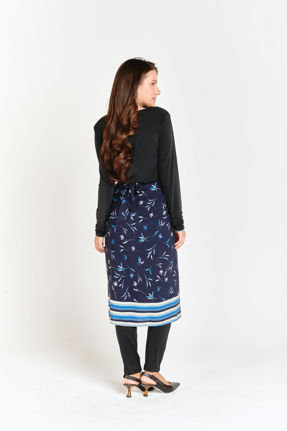 Blue Wrap Midi Skirt & Pants