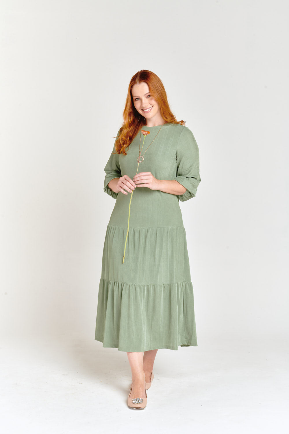 Green Tiered Dress