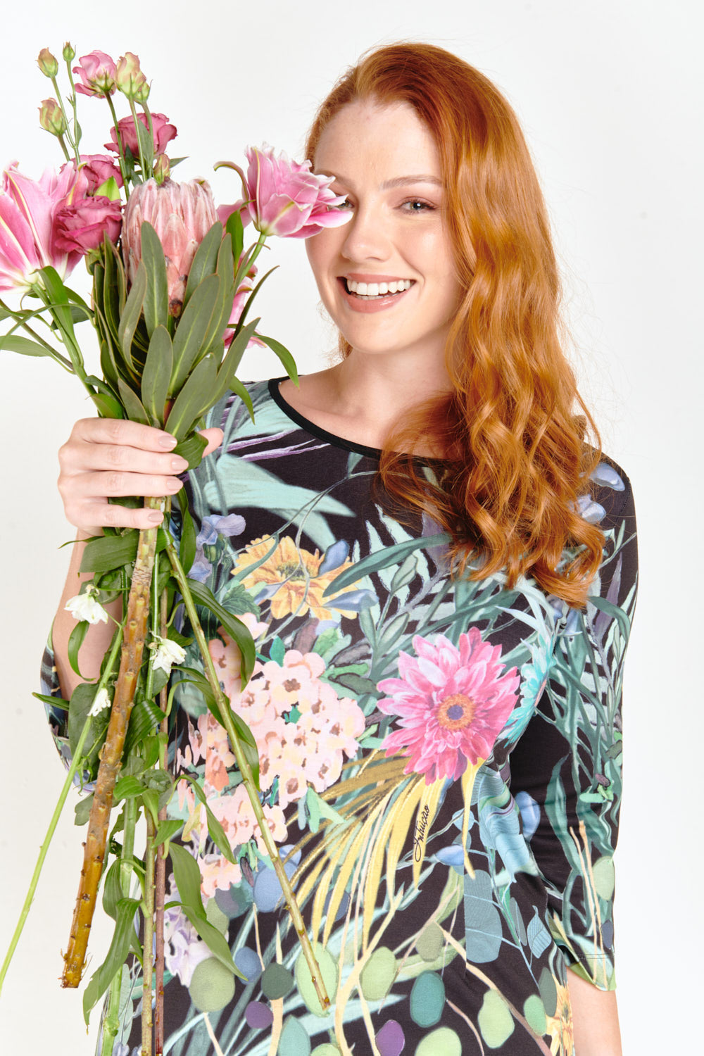 Stripes & Floral T-Shirt Dress