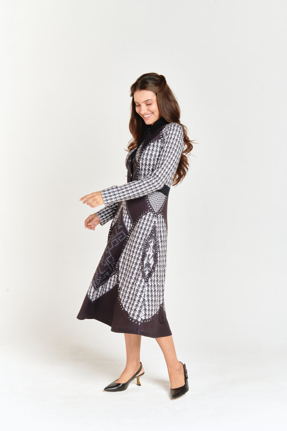 Houndstooth Chemise Dress