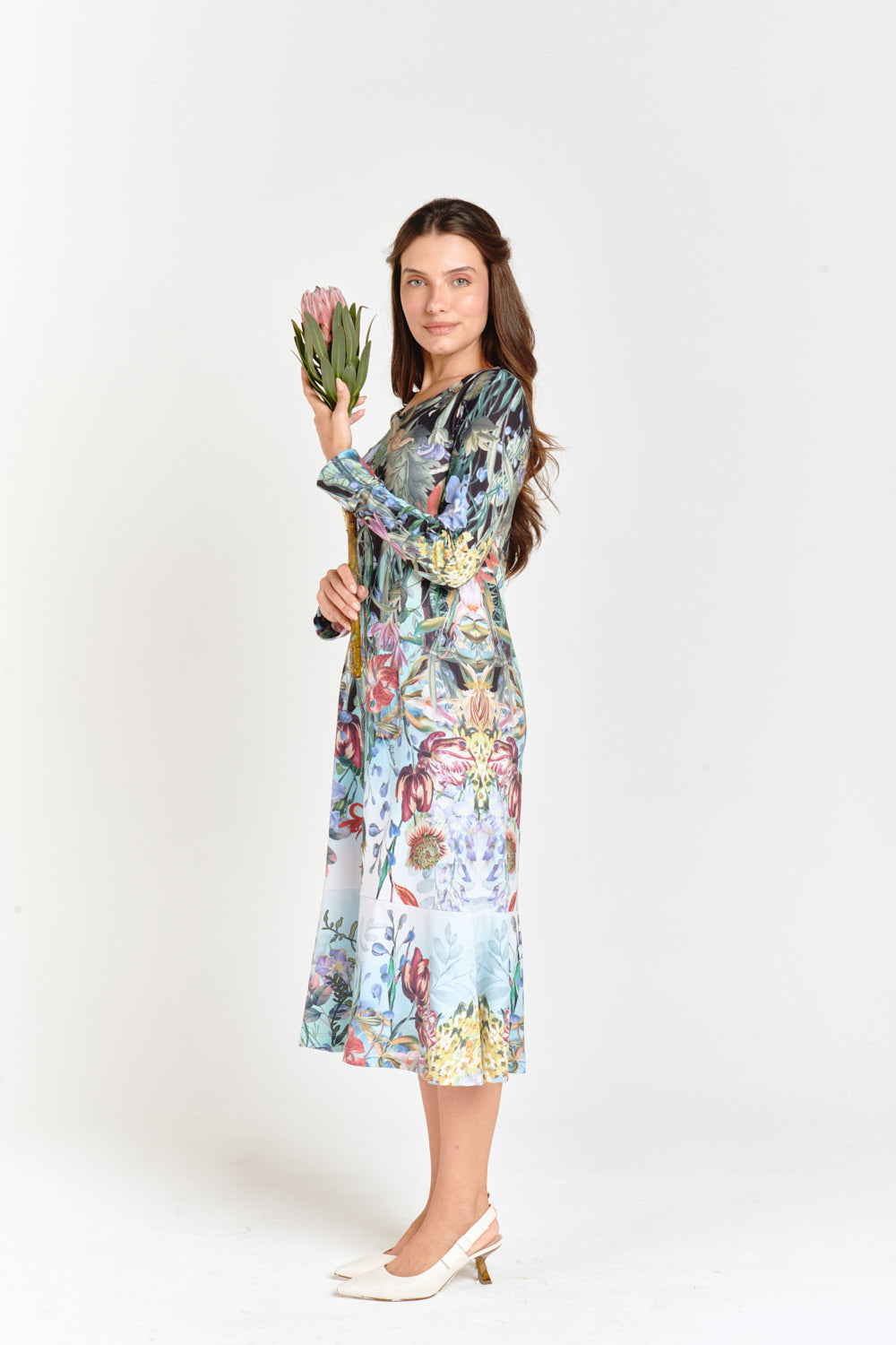 Colorful Garden Midi Dress