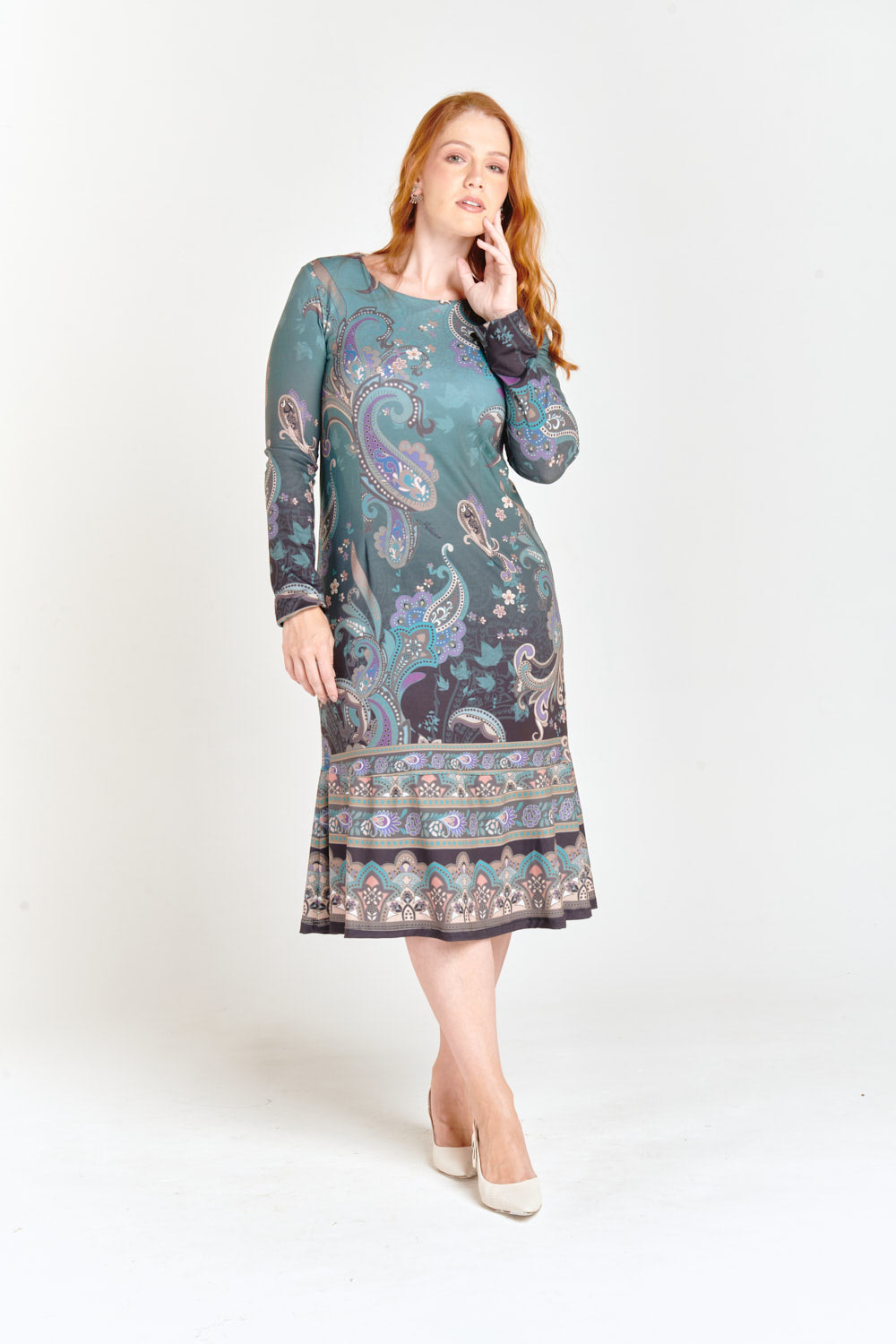 Paisly Pattern Midi Dress