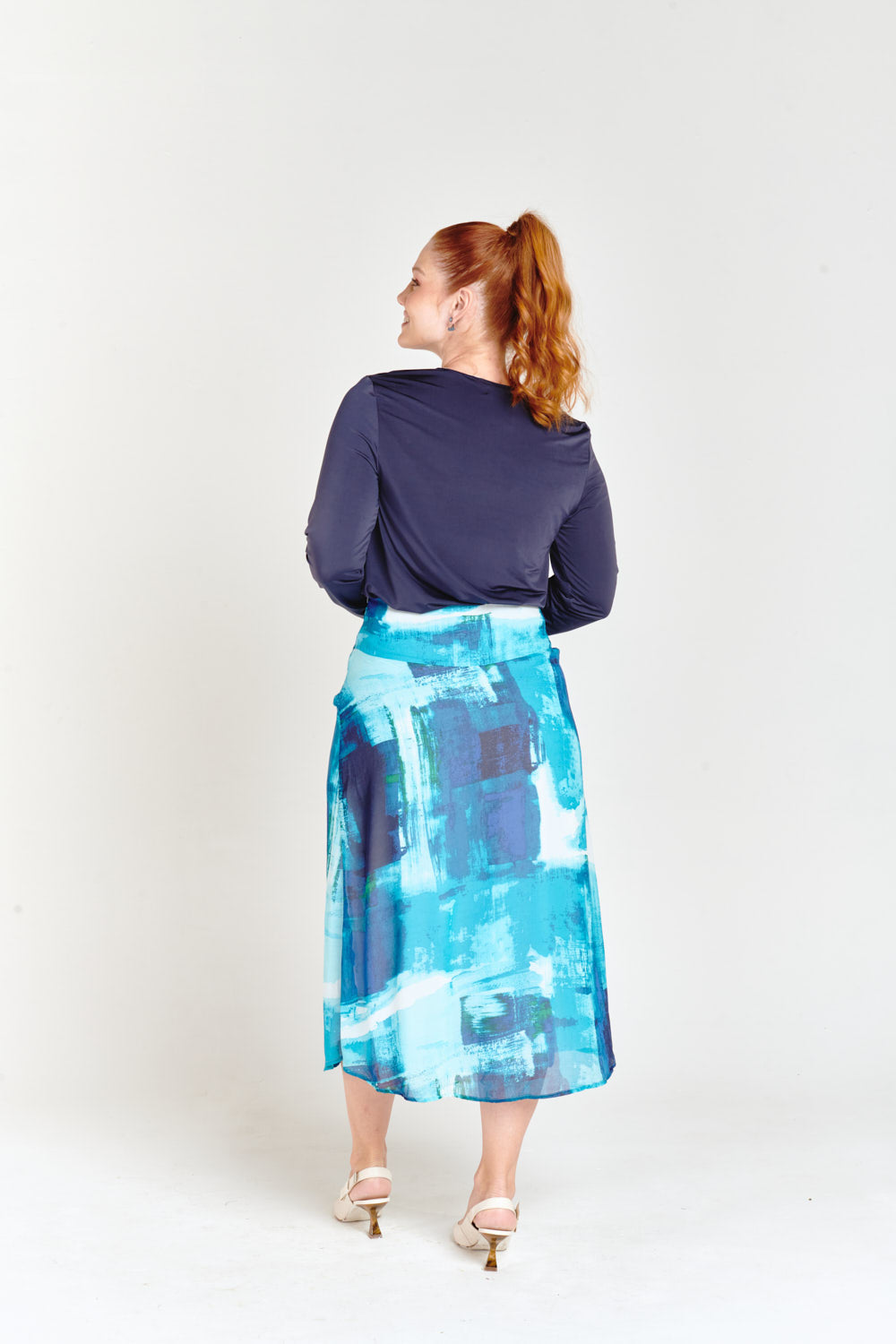 High Waisted Skirt Ocean