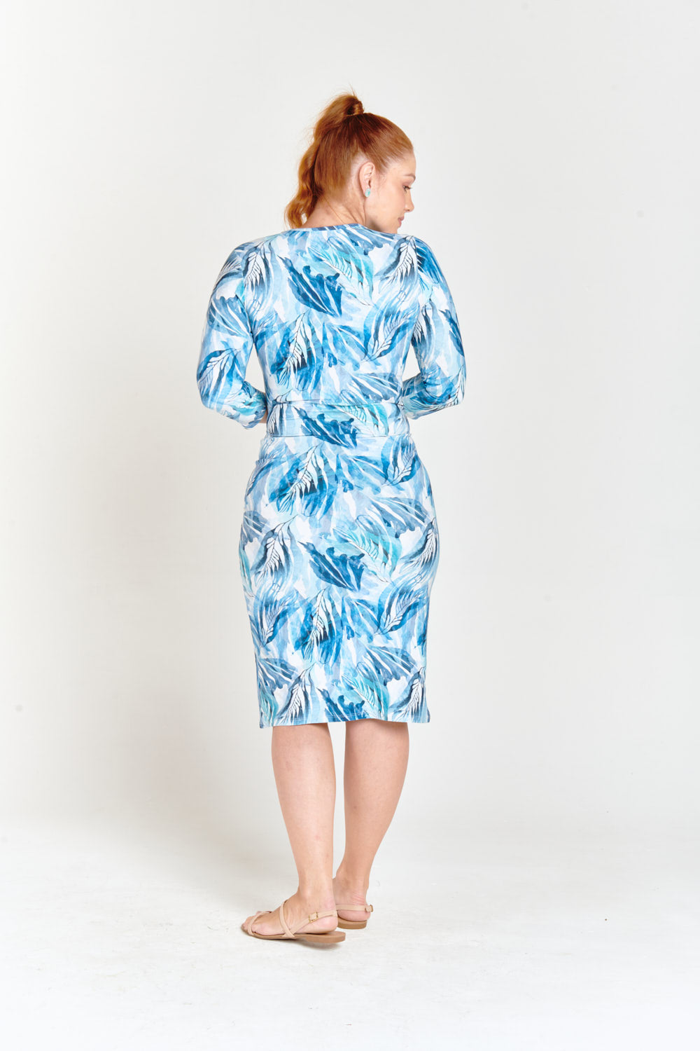 Blue Leaves Swim Dress