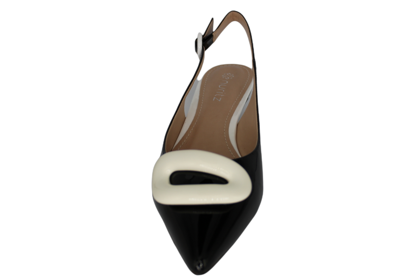 Black Pointed Low Heel Varnish