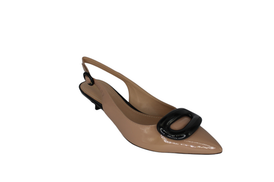 Nude Pointed Heel Low Heels Varnish