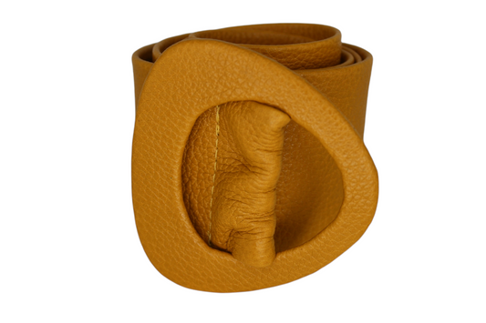 Women Mustard Leather Belt