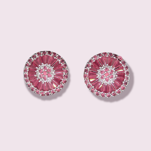 Pink Circle Earrings