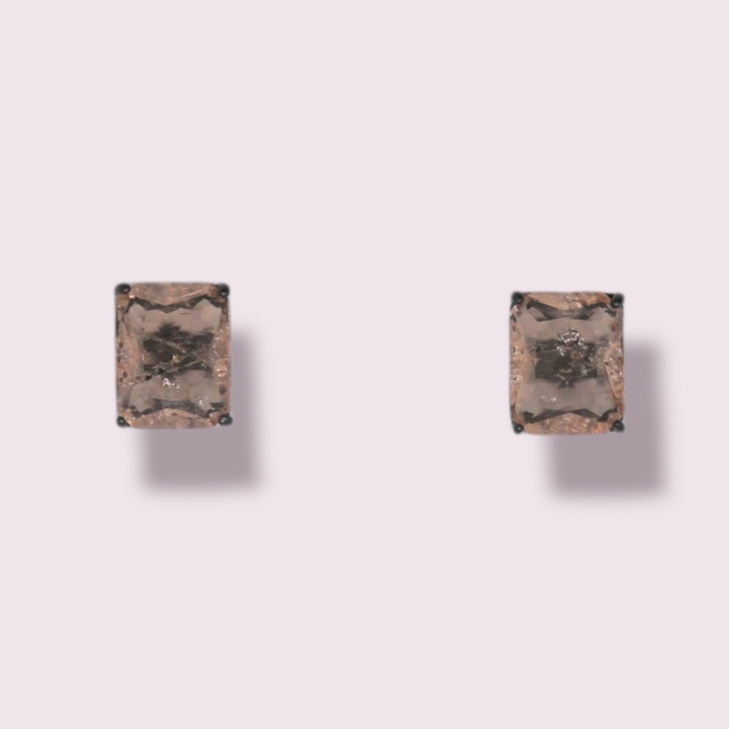 Rectangle Peach Earrings