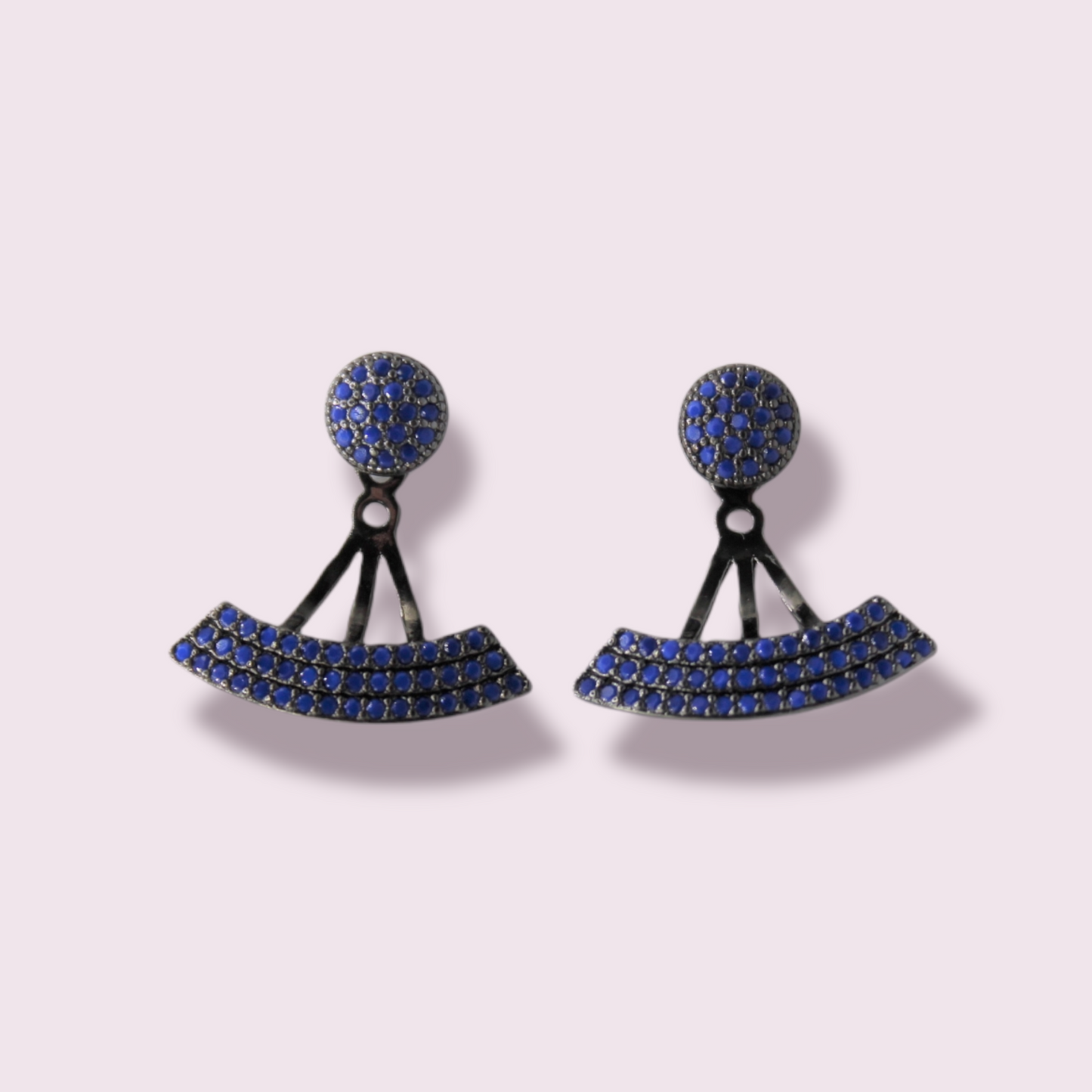 Front/Back Earrings Dark Blue