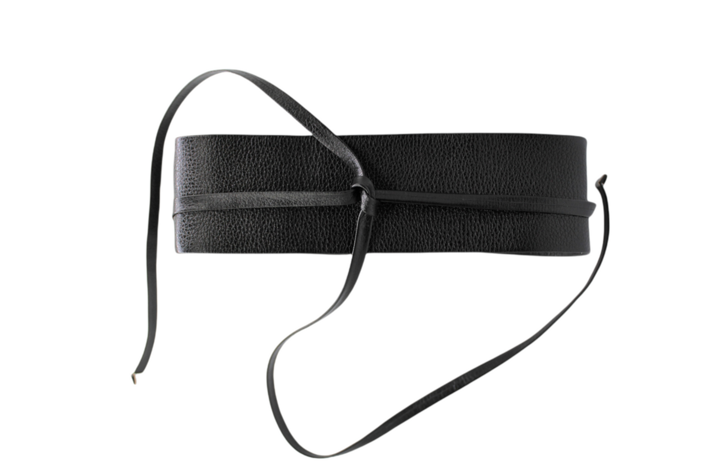 Women Black Leather Obi Belt