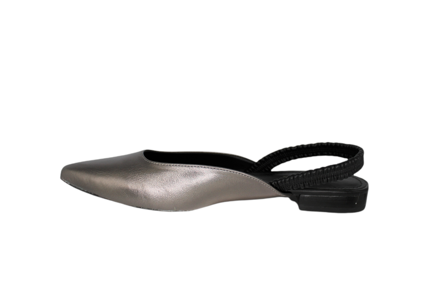 Slingback Flat Metallic Leather