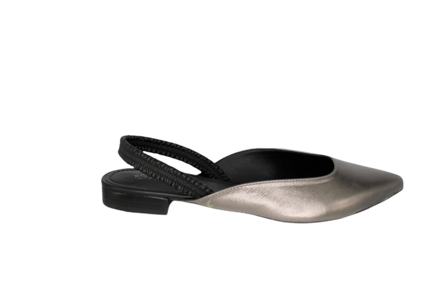 Slingback Flat Metallic Leather