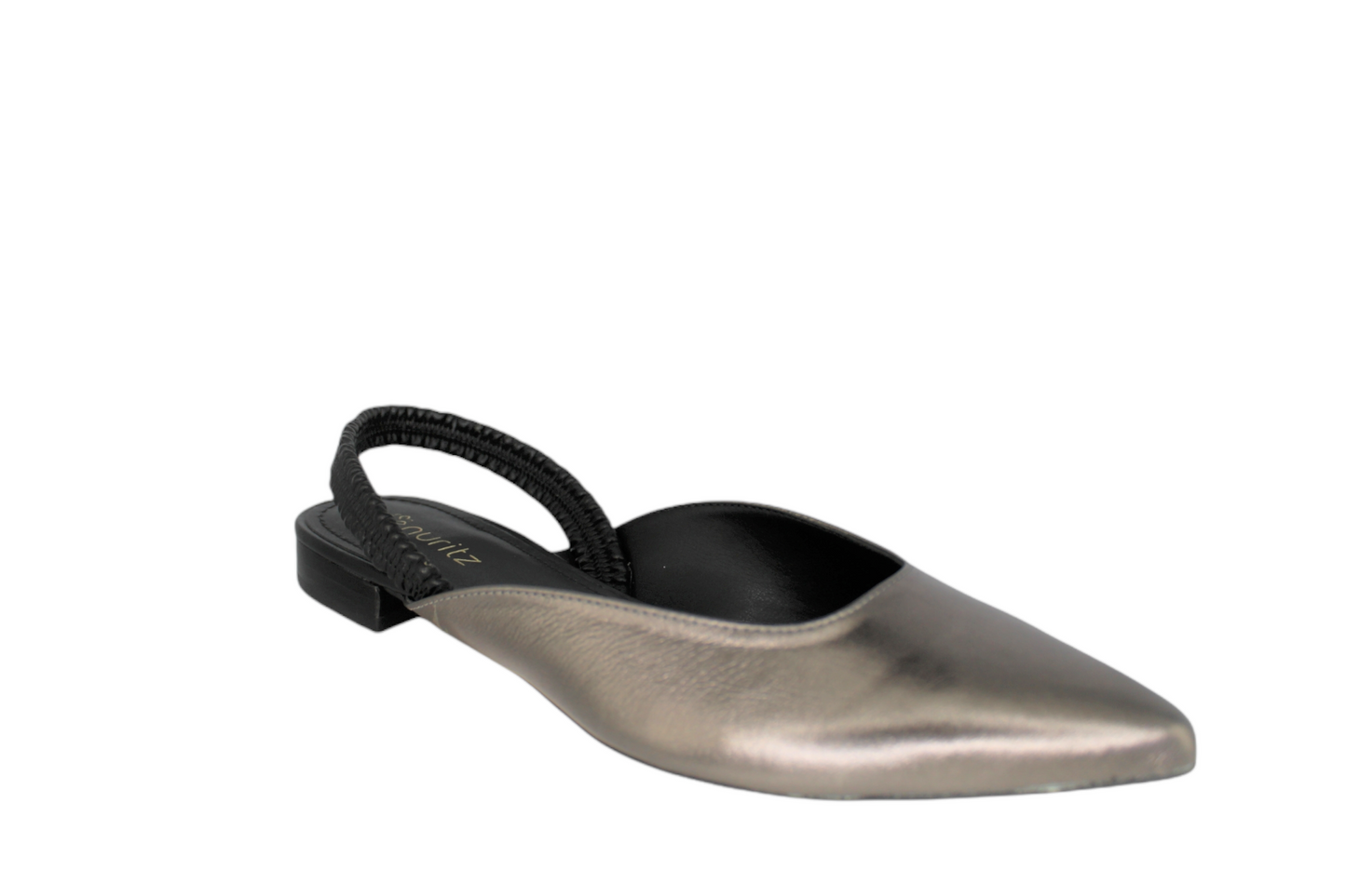 Slingback Flat Metallic Leather