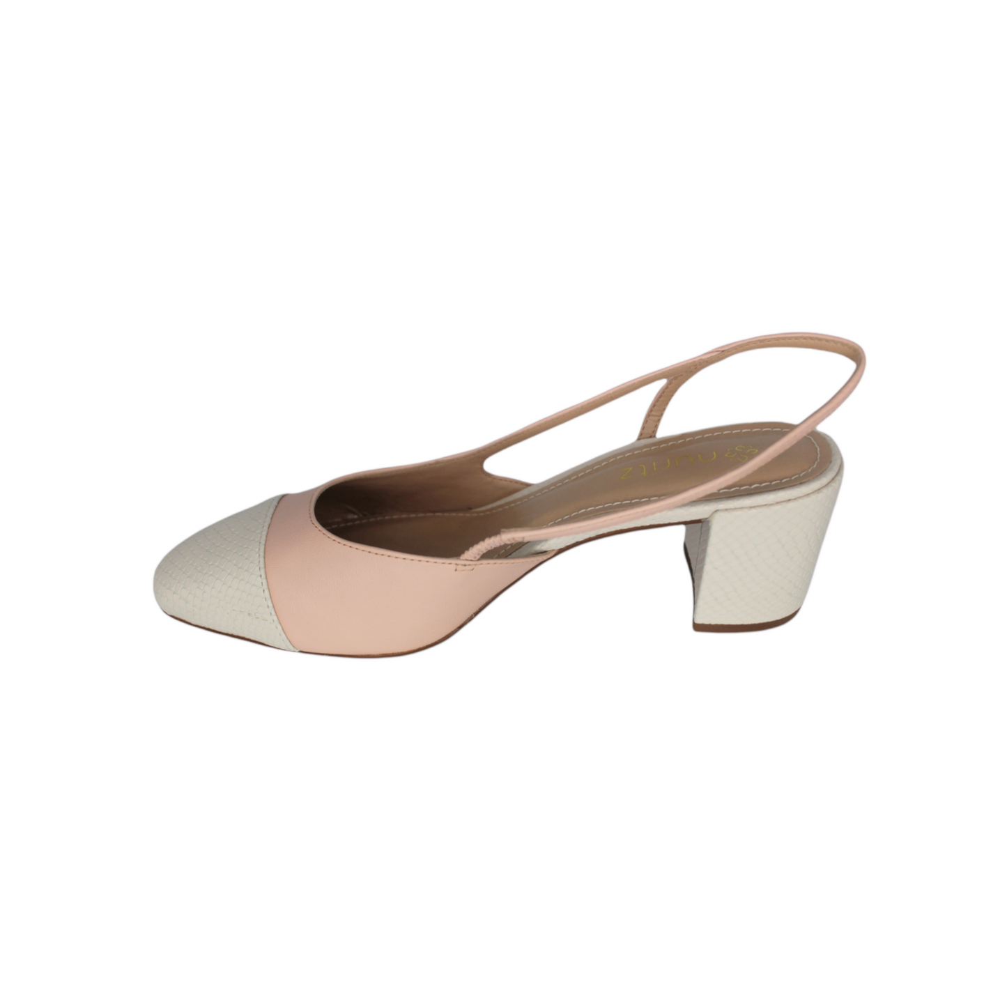 Slingback Pumps Rose & Off White Leather